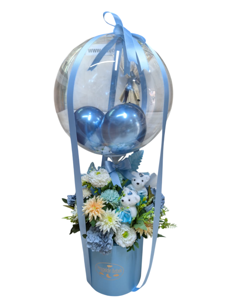 Erkek Bebek Balonlu Aranjman